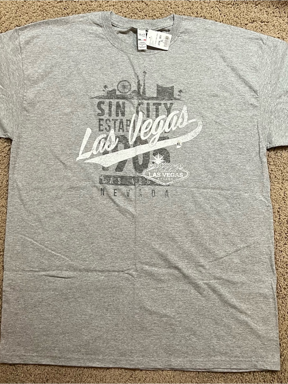 Las Vegas Graphic Tee - Gray T Shirt